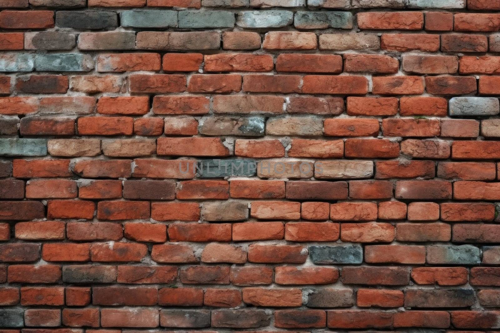 Wide Angle Vintage Red Brick Wall Background.