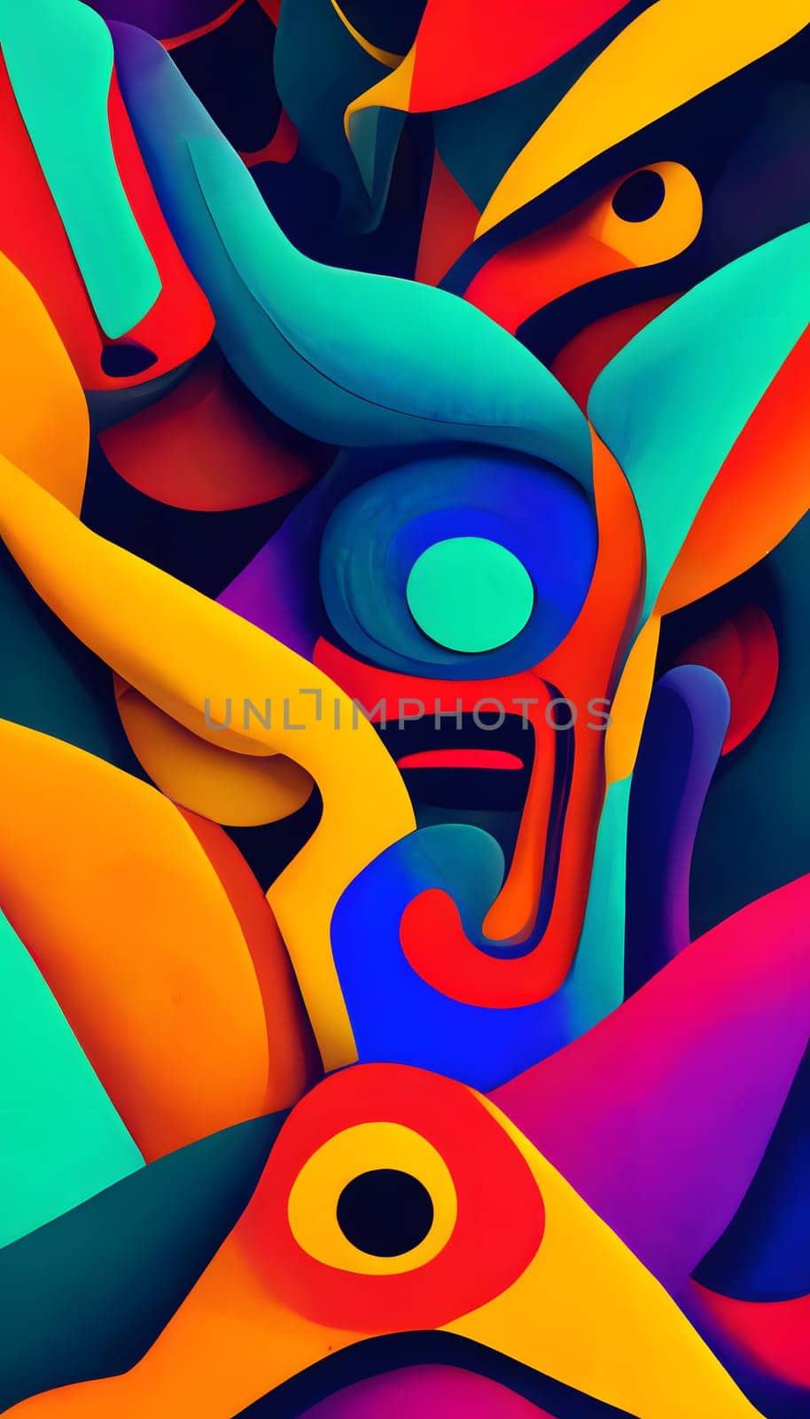 abstract colorful fluorescent neon background, neural network generated art by z1b