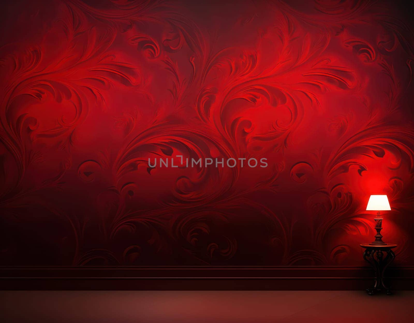 Dark Red Decorative Light: An Abstract Vintage Art in a Modern Interior by Vichizh