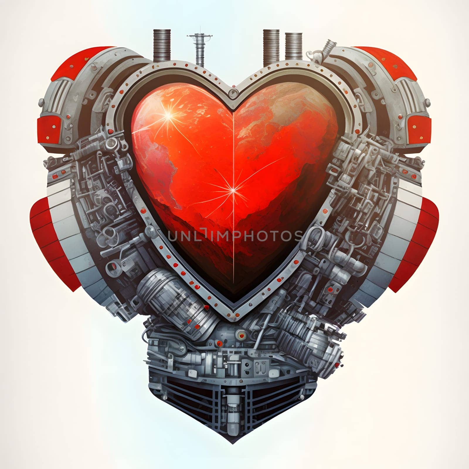 nasa space exploration style heart for cosmic valentines day celebration, neural network generated art. Digitally generated image. Not based on any actual scene or pattern.