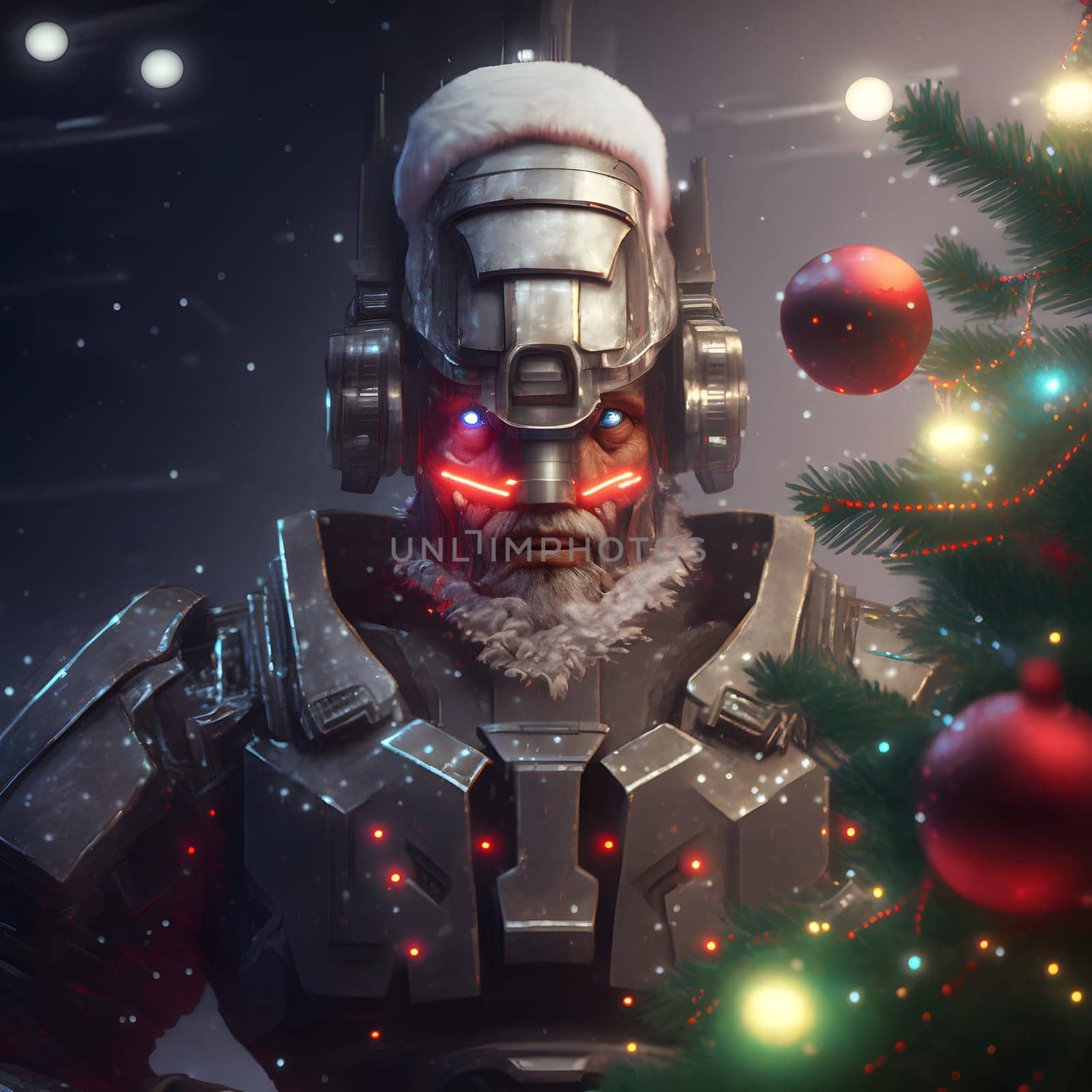 fantastic Santa Claus cyborg, neural network generated art by z1b