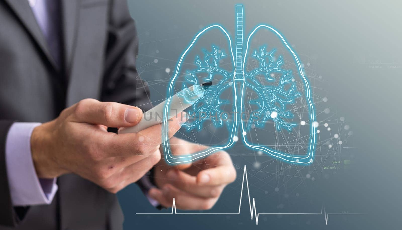 Healthy Human Lungs 2d illustration. High quality photo