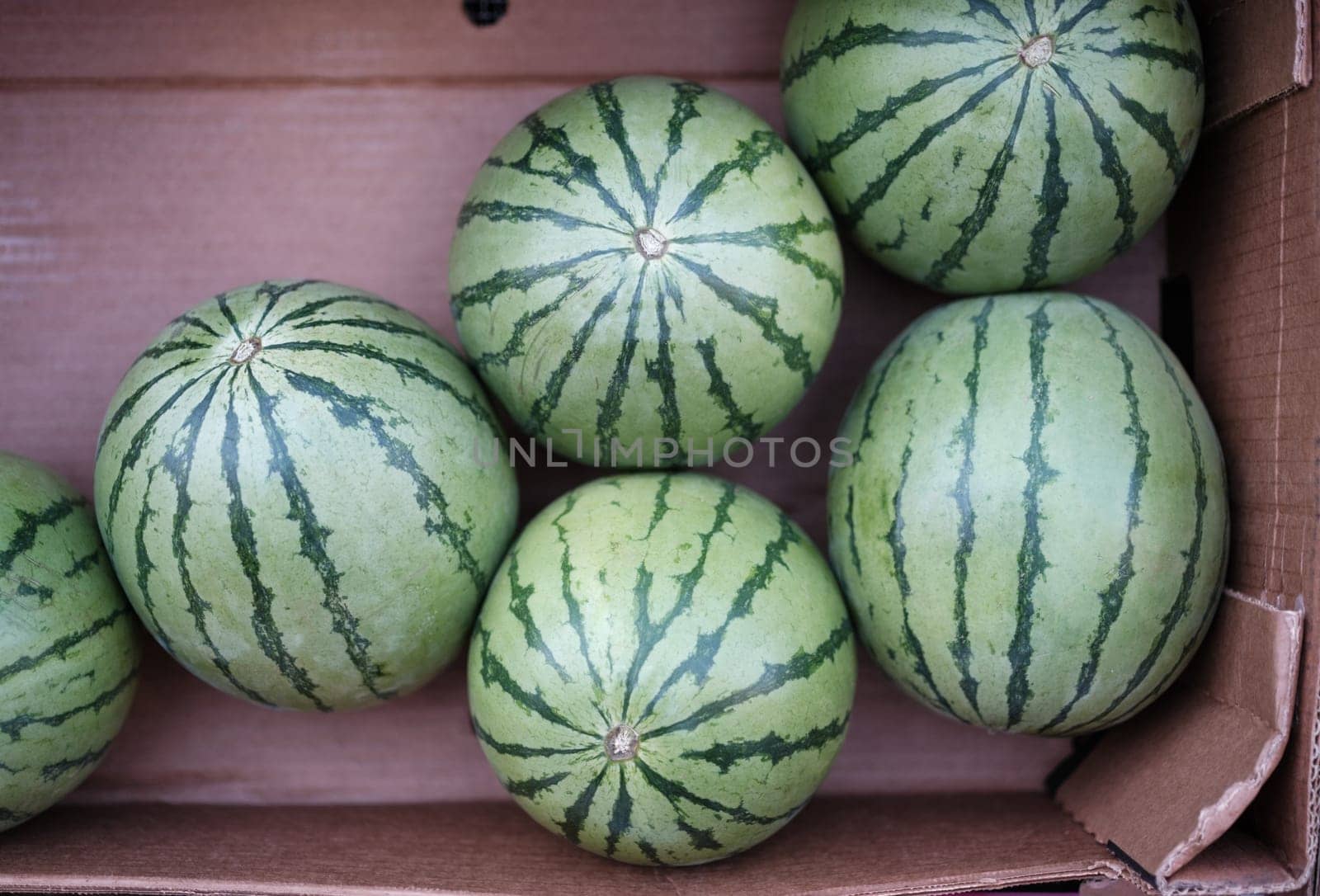 Fresh Watermelon At A Farmer's Market Stall