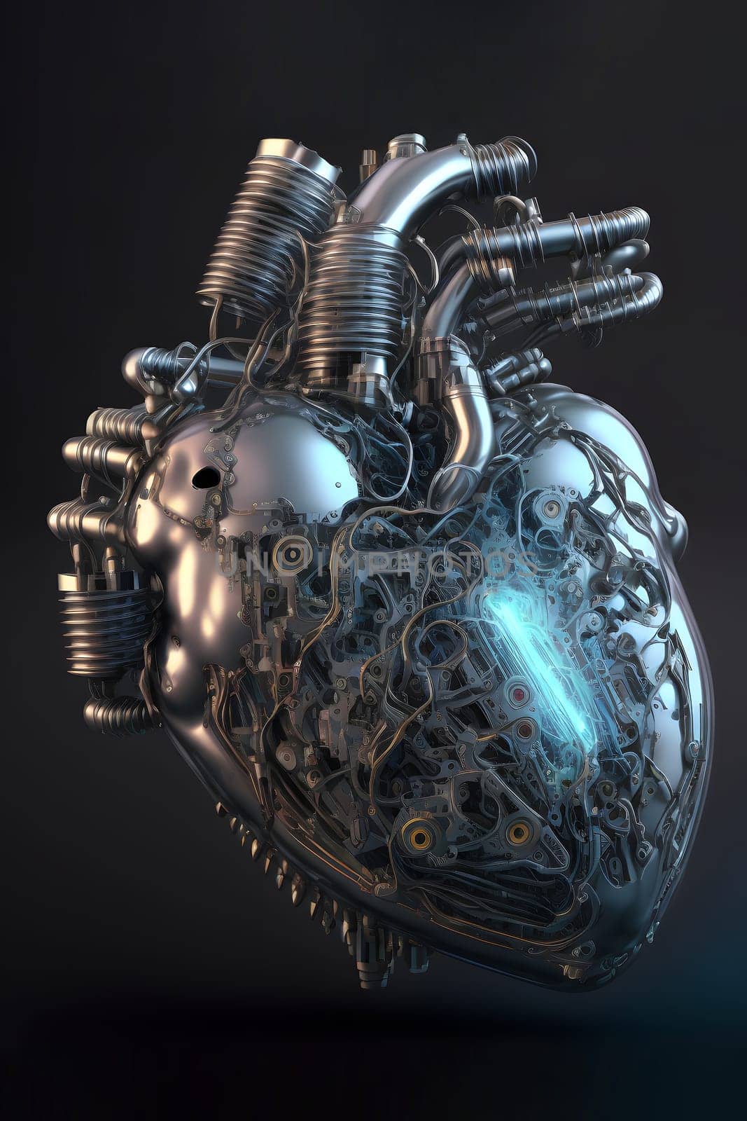 fantastic bionic heart, neural network generated art. Digitally generated image. Not based on any actual person, scene or pattern.