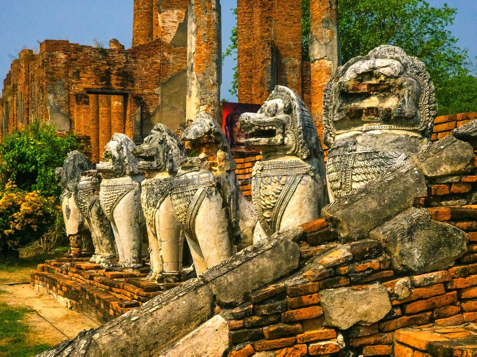 Wat thammikarat temple, Unesco World Heritage, in Ayutthaya, Thailand by Elenaphotos21
