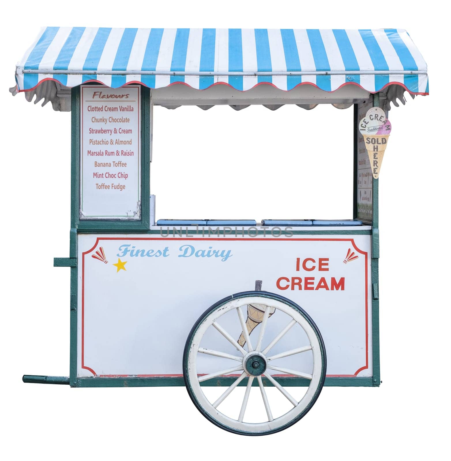 Isolated Traditional Ice Cream Cart by mrdoomits