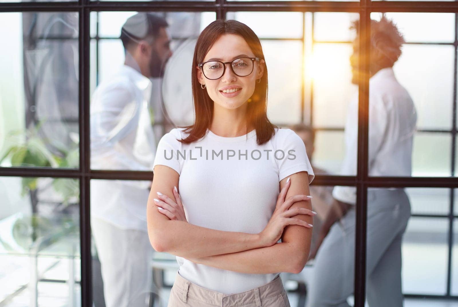 Portrait of a young business woman in an modern office