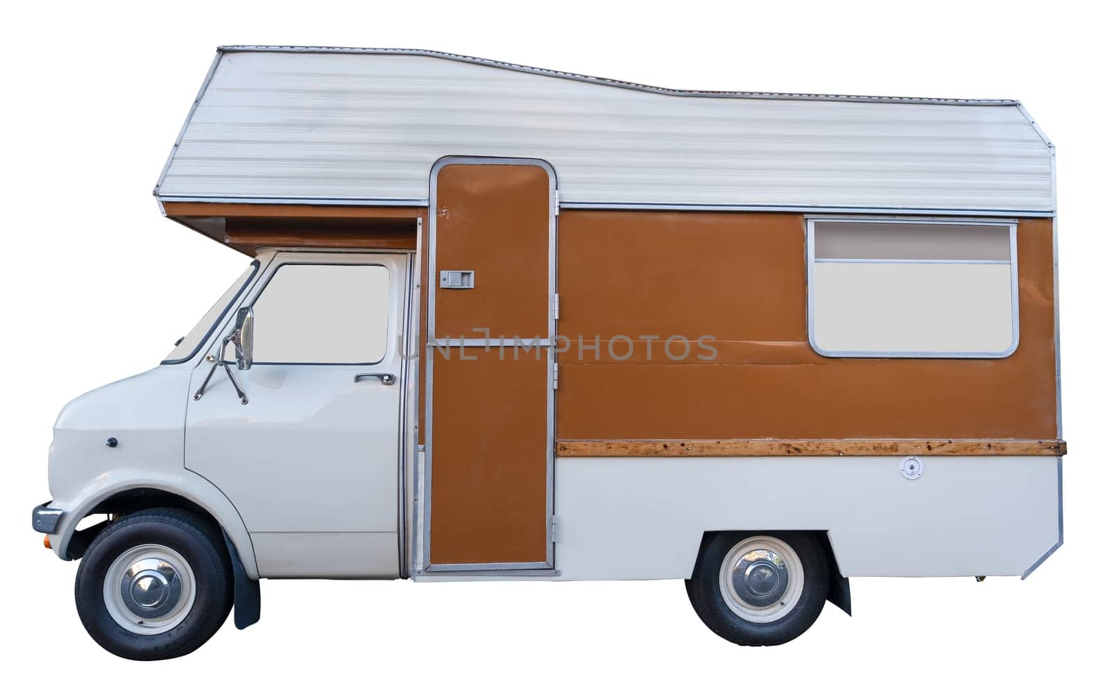 Isolated Vintage Motorhome Or RV by mrdoomits