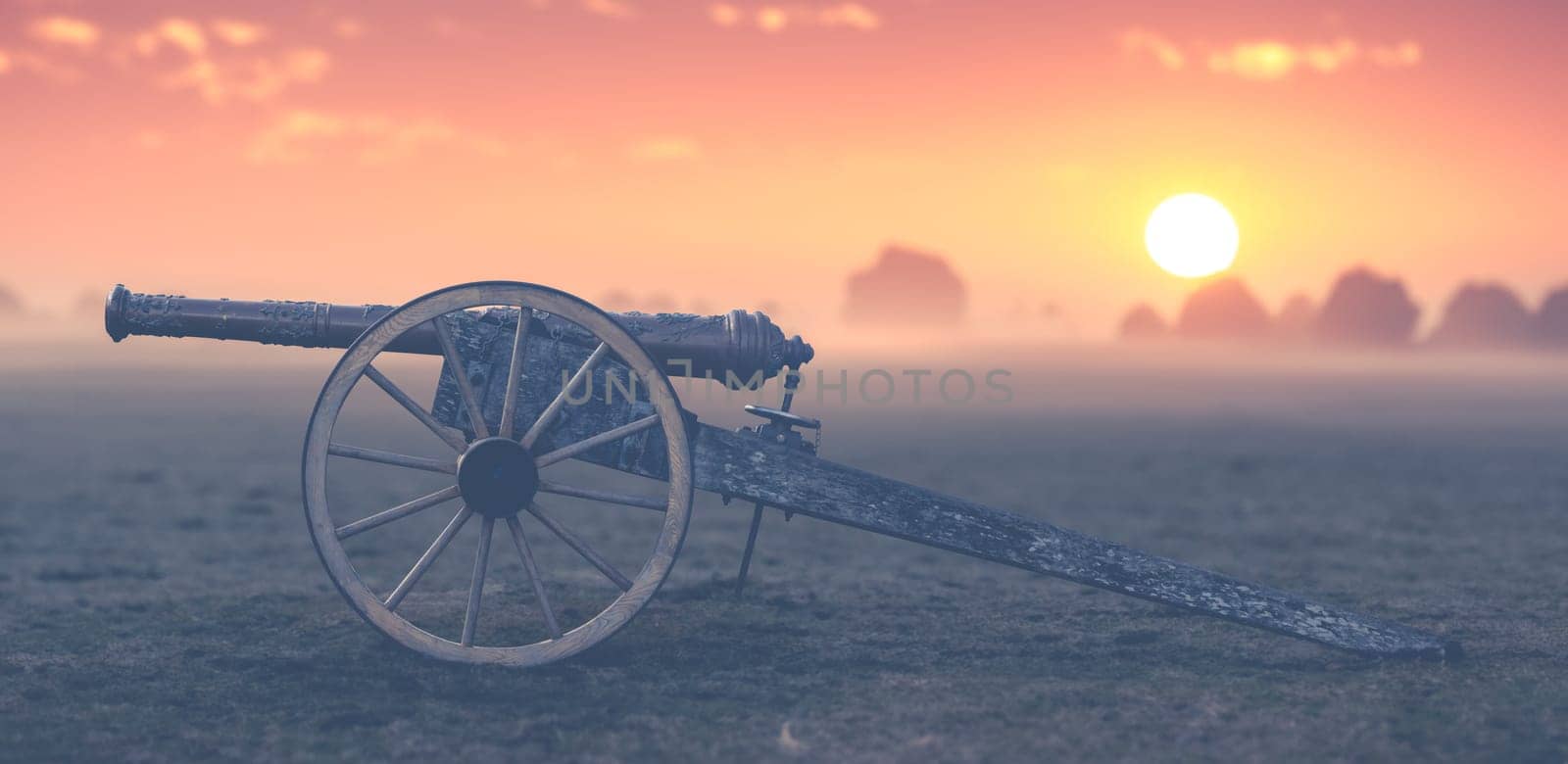 Civil War Era Cannon At Dawn by mrdoomits
