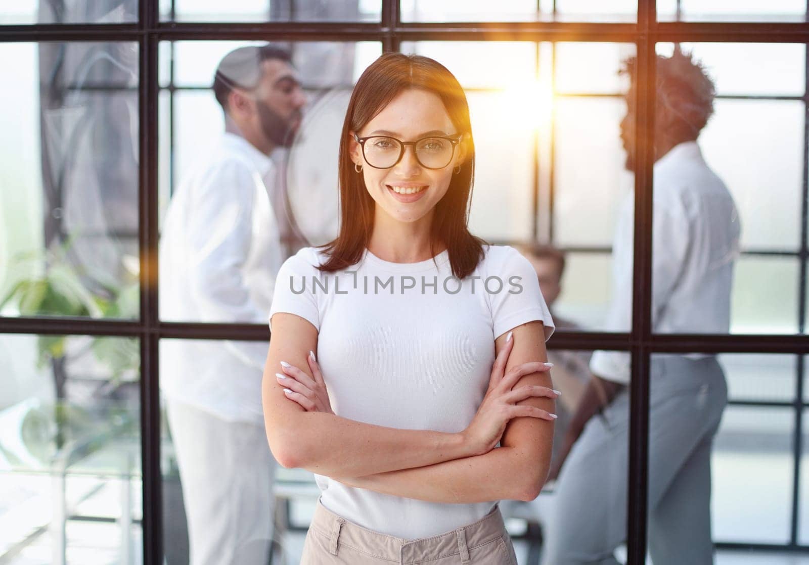 Portrait of a young business woman in an modern office