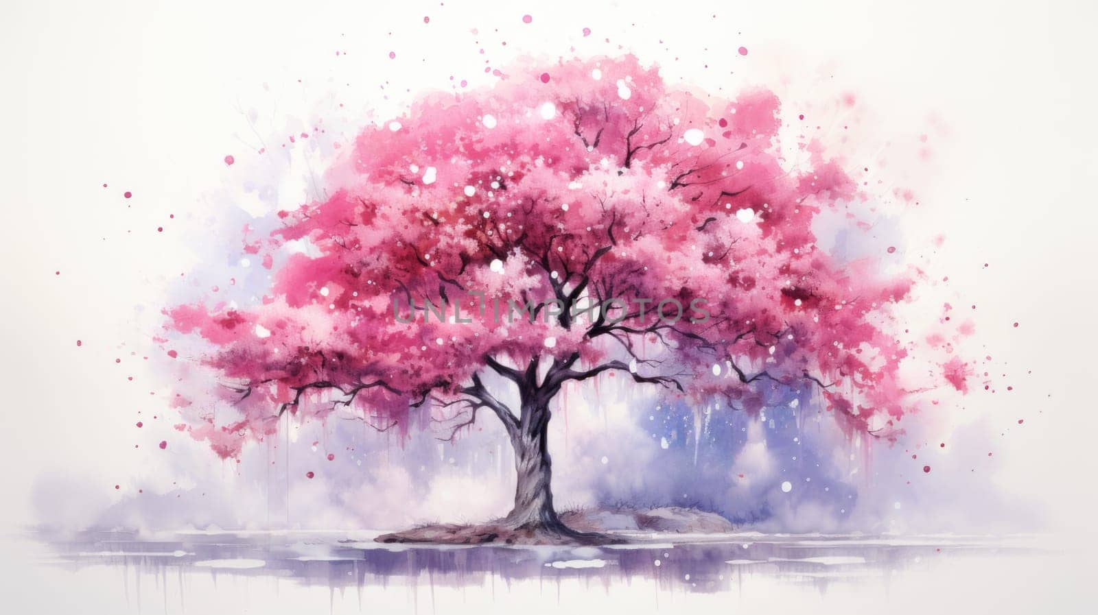japanese sakura, cherry blossom tree during spring, ai