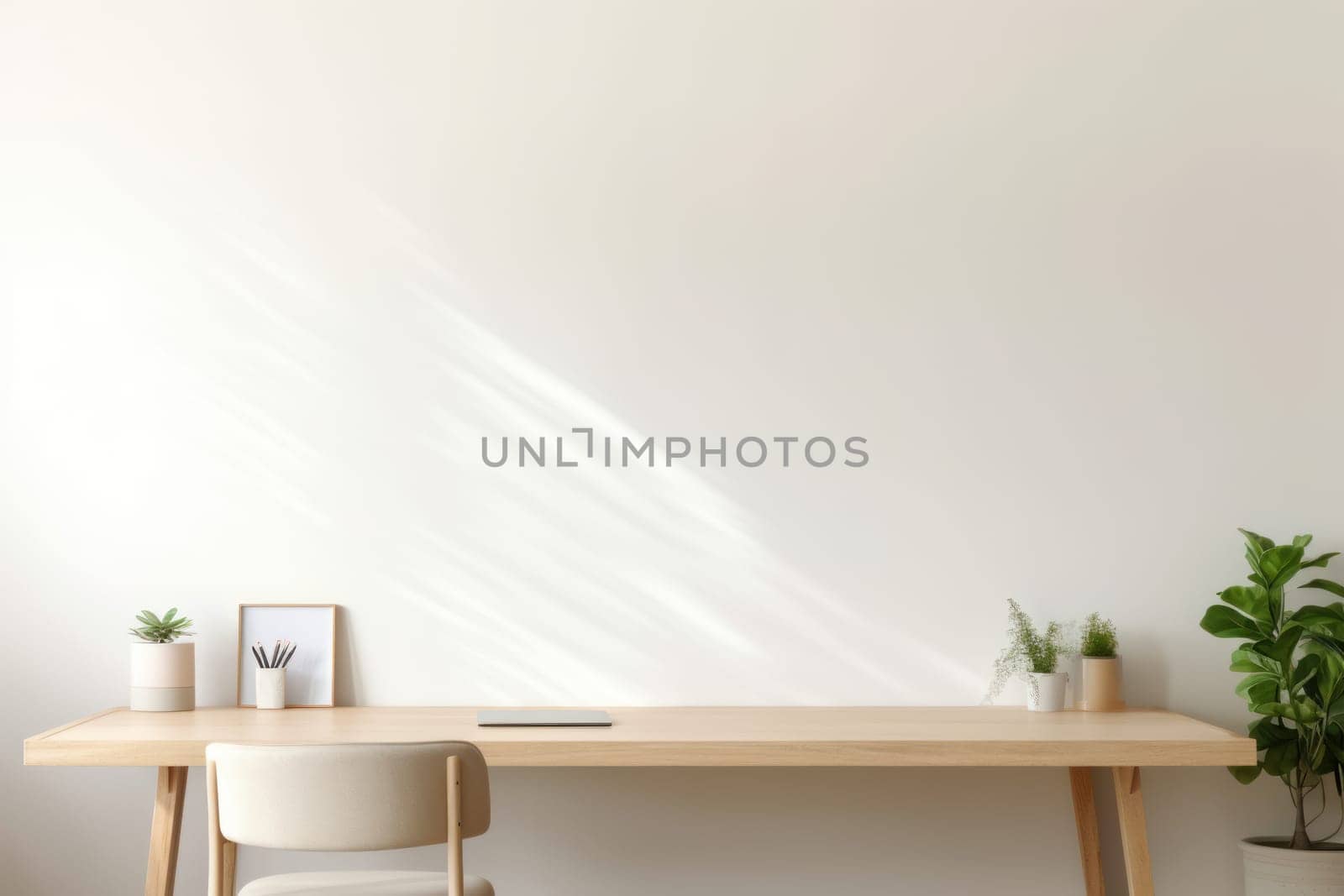 3D render of interior modern living room workspace Comfortable modern minimal.