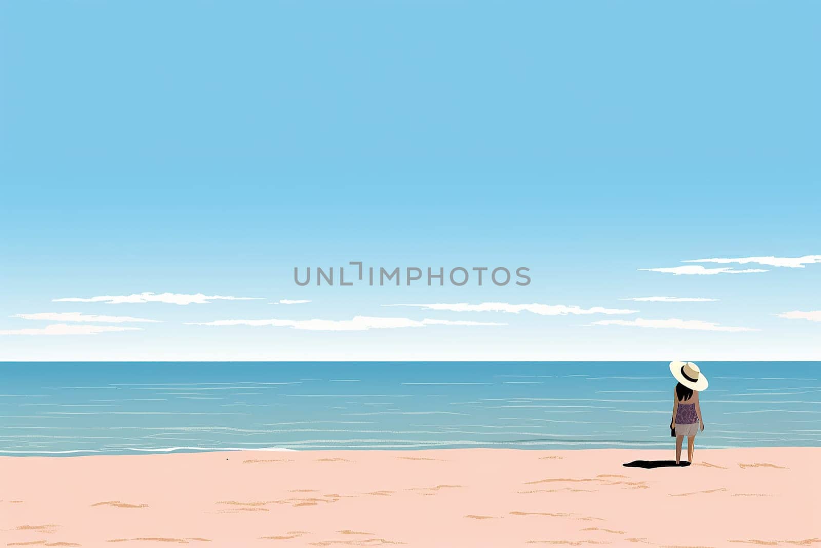 Minimal style background of beach, Good sunny day.