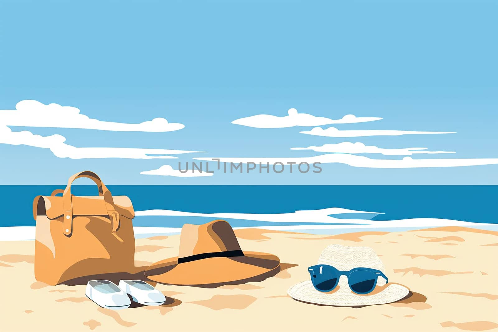 Minimal style background of beach, Good sunny day.