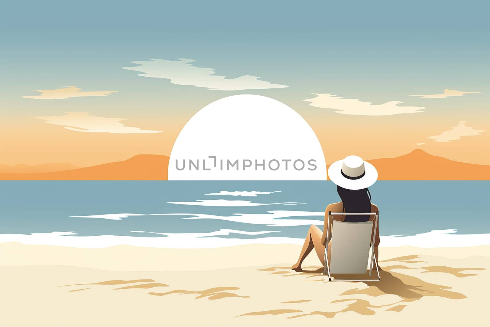 Minimal style background of beach, Good sunny day.