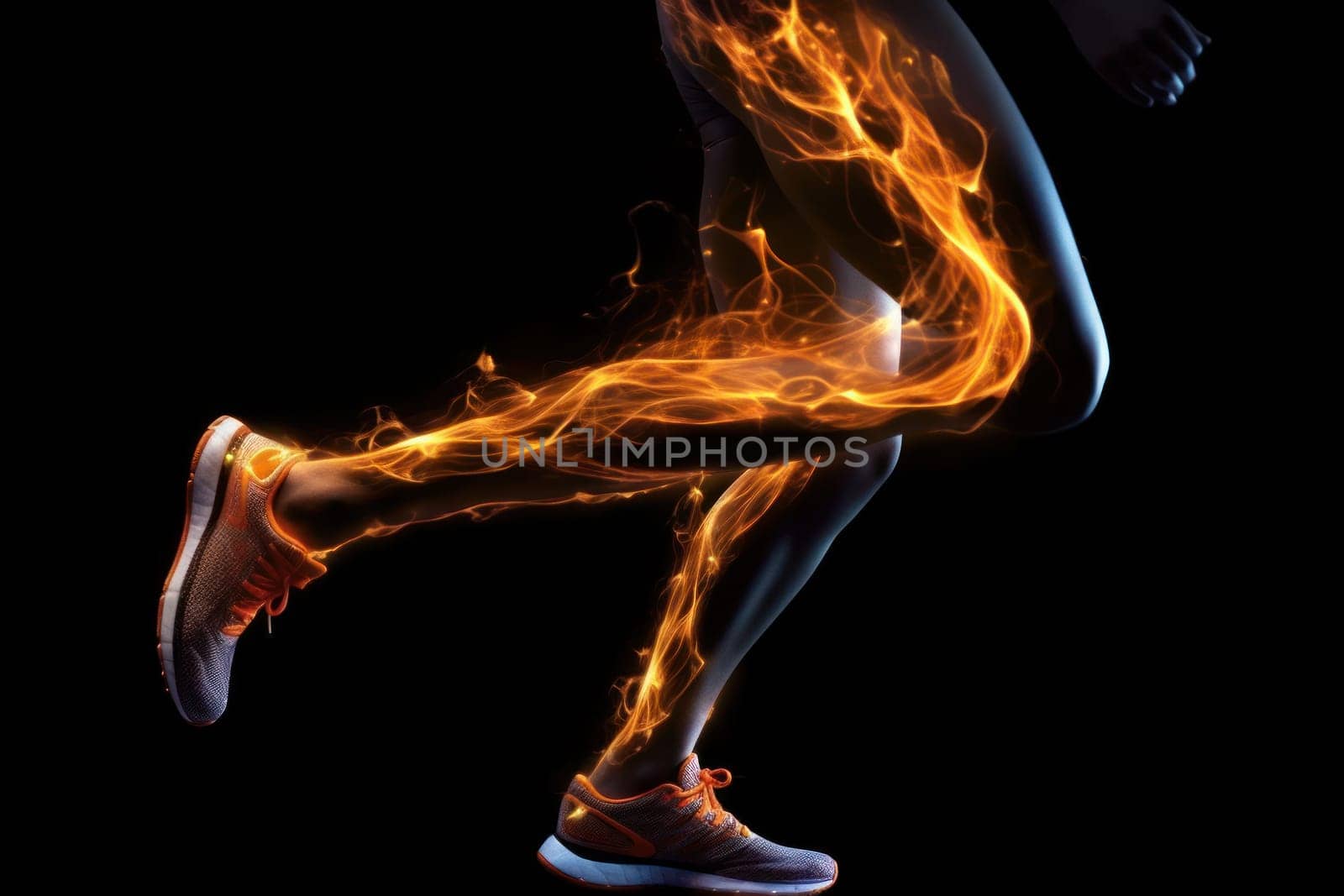 Sports Background, Advertising sport life concept colorful and dynamic trail behind the sprinter.