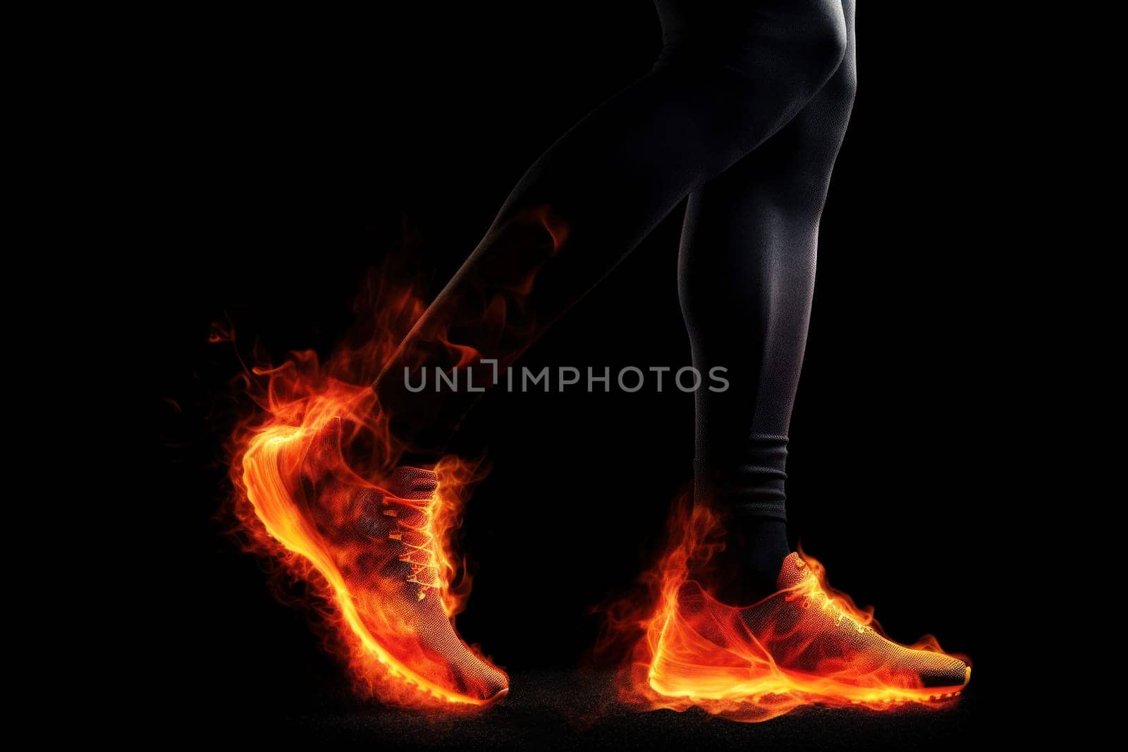 Sports Background, Advertising sport life concept colorful and dynamic trail behind the sprinter.