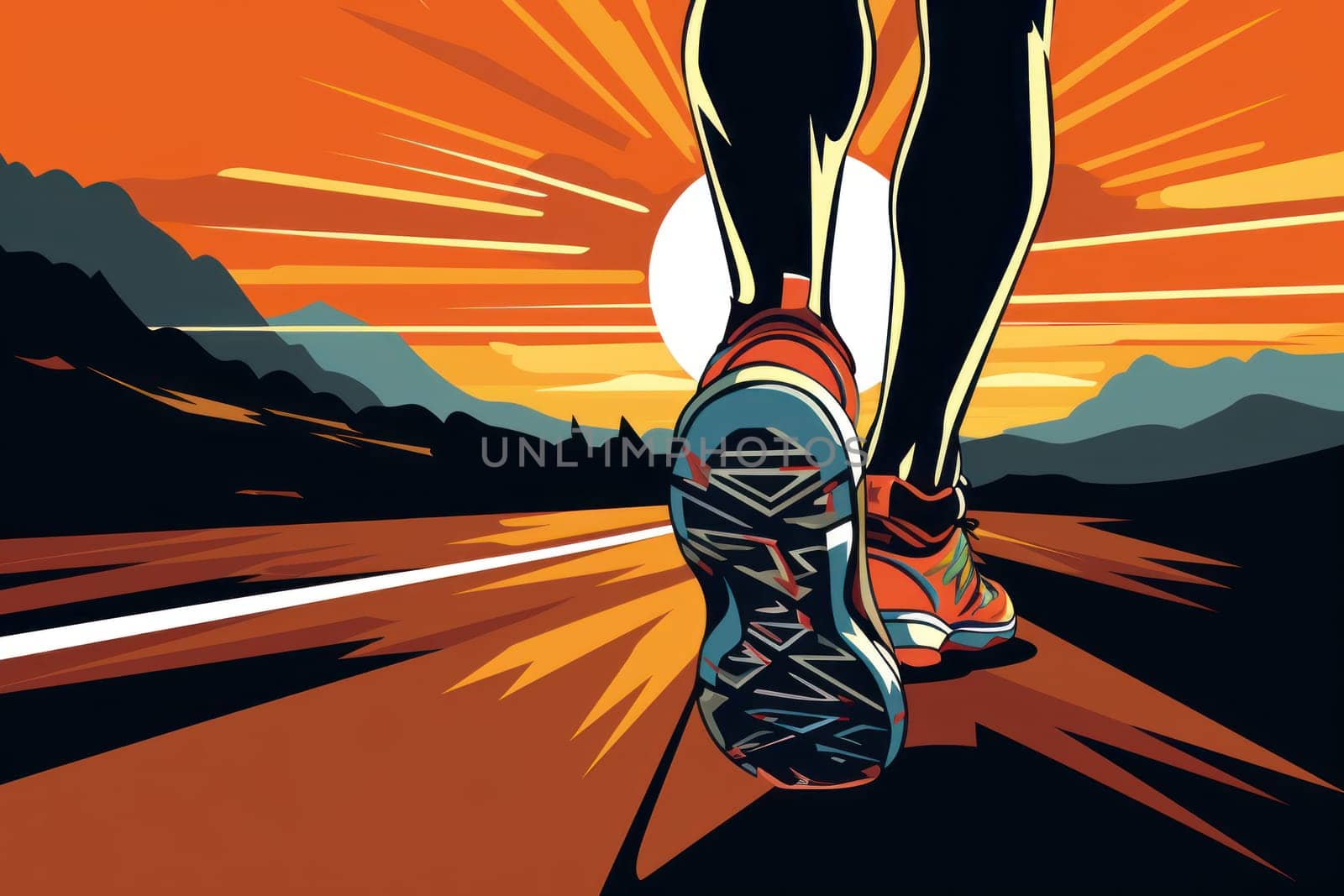 Colorful Running marathon poster, people run, colorful poster. illustration.