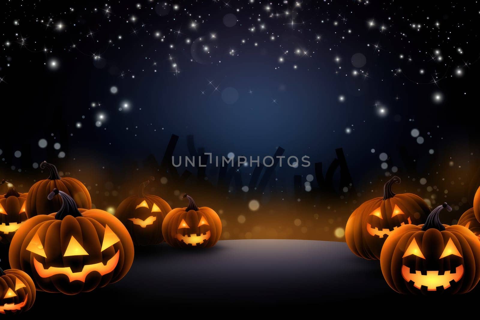 Halloween glitter glow Bokeh Light Background.