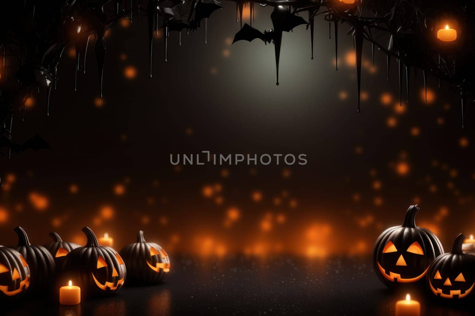 Halloween glitter glow Bokeh Light Background.