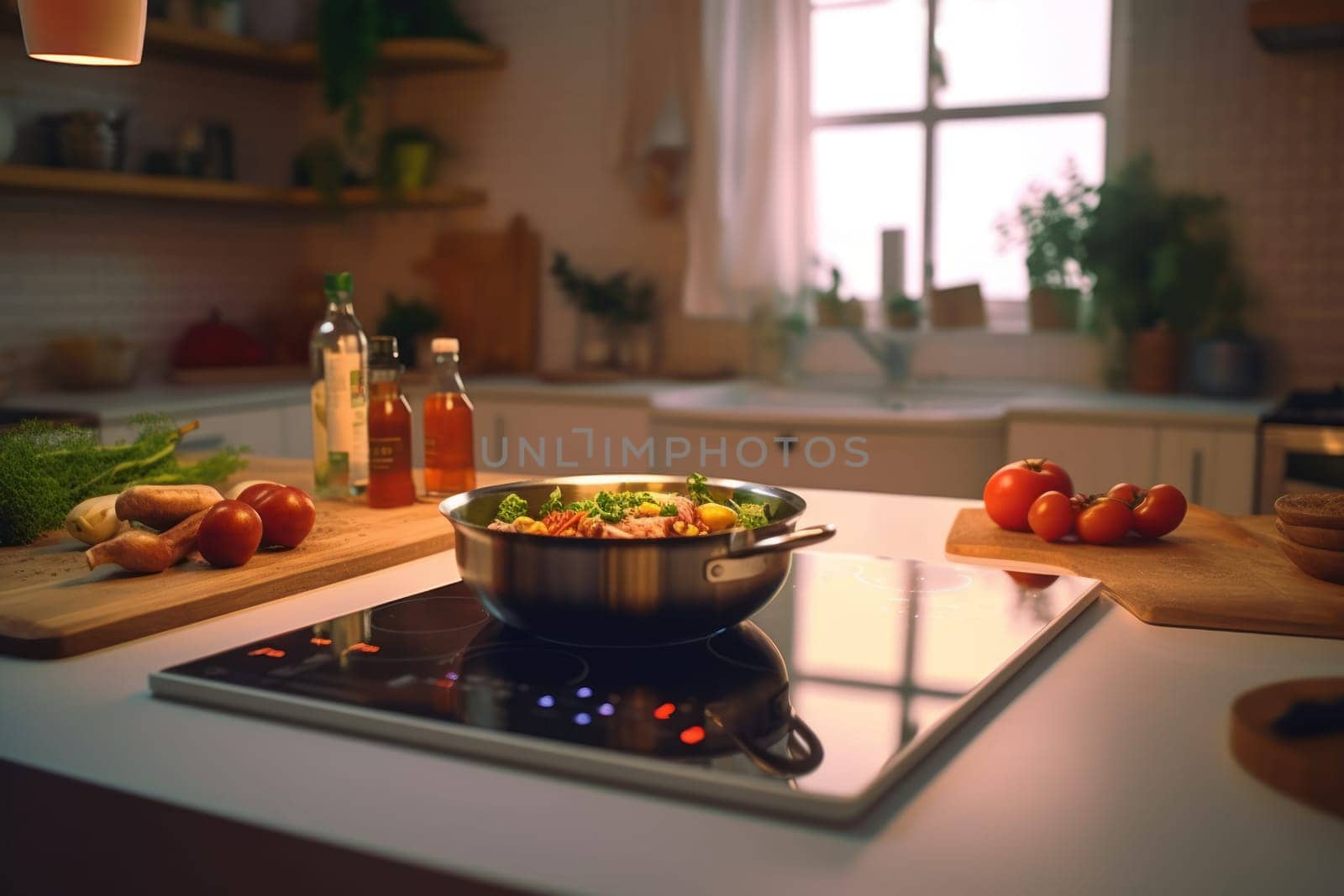 Woman is cooking in home kitchen Close up hands.