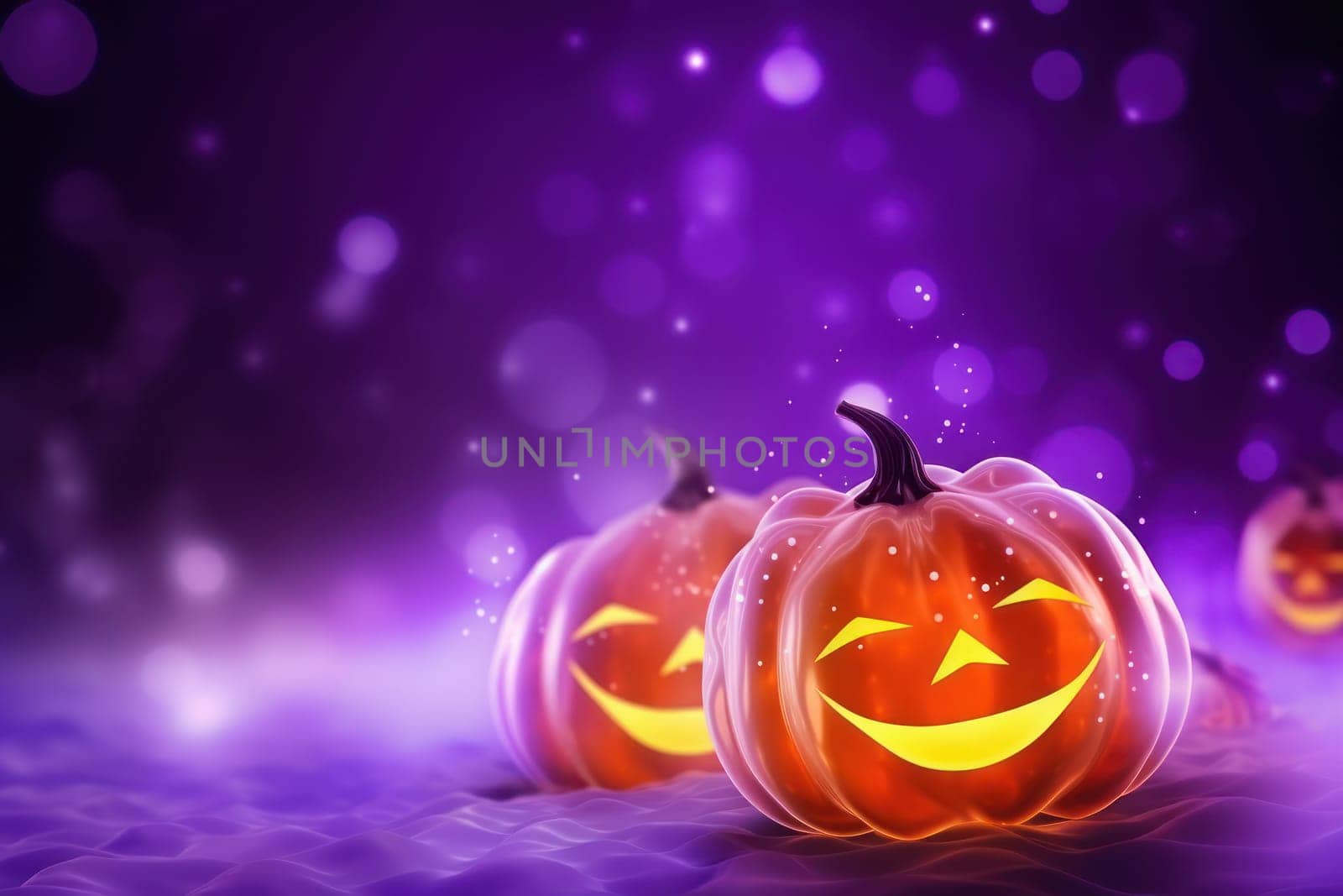 Halloween glitter glow Bokeh Light Background.