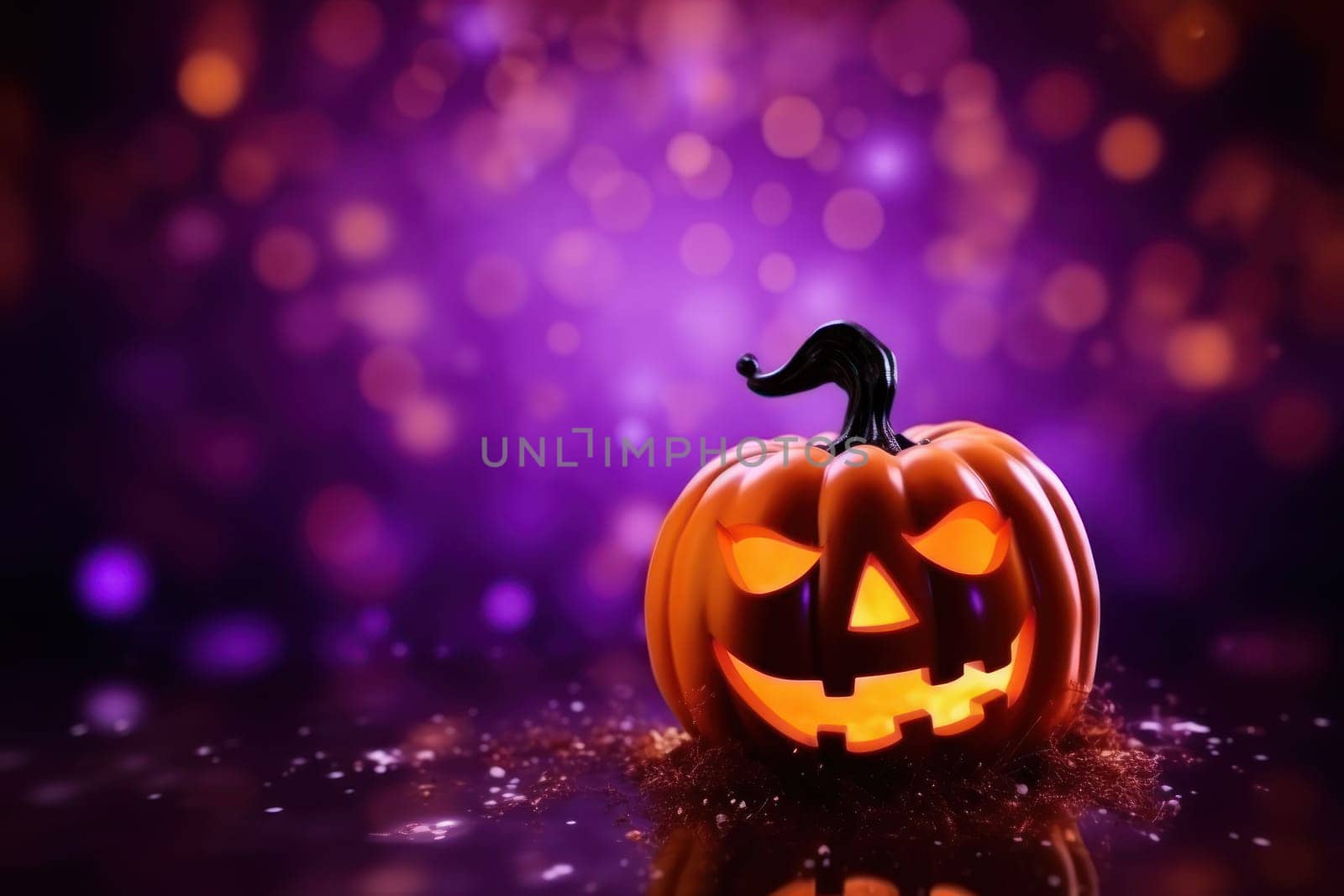 Halloween glitter glow Bokeh Light Background.