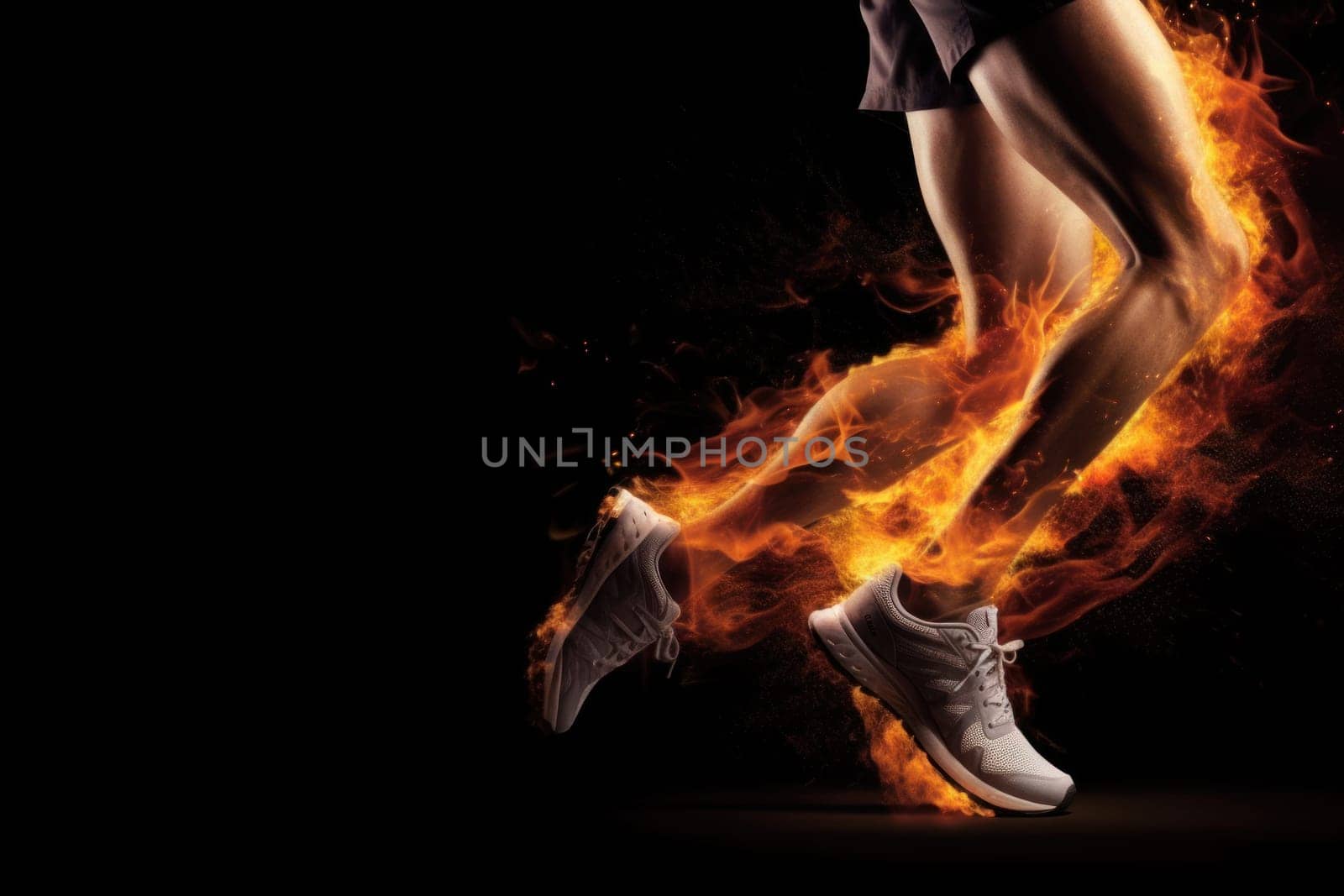 Sports Background, Advertising sport life concept colorful and dynamic trail behind the sprinter.