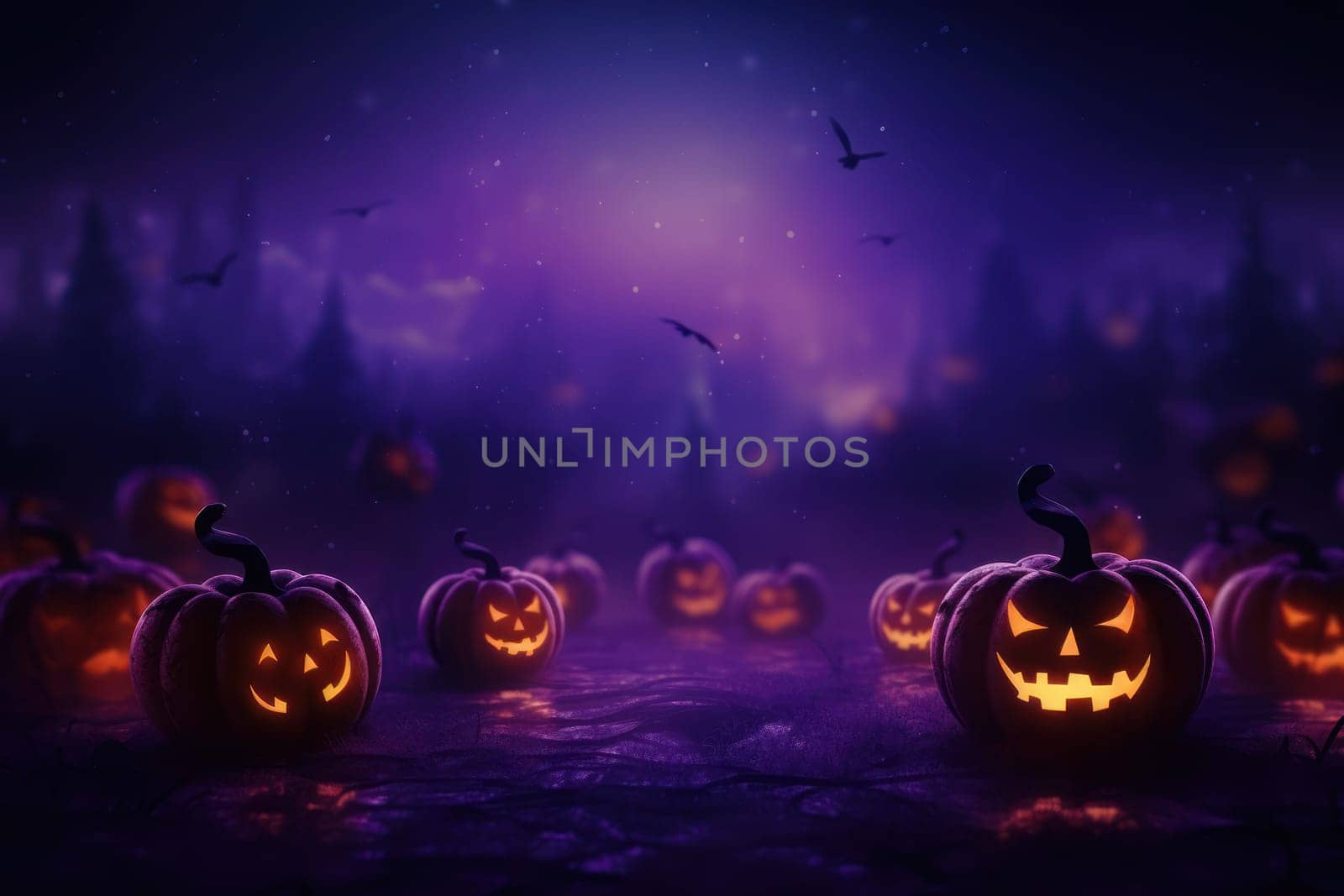 Halloween glitter glow Bokeh Light Background.