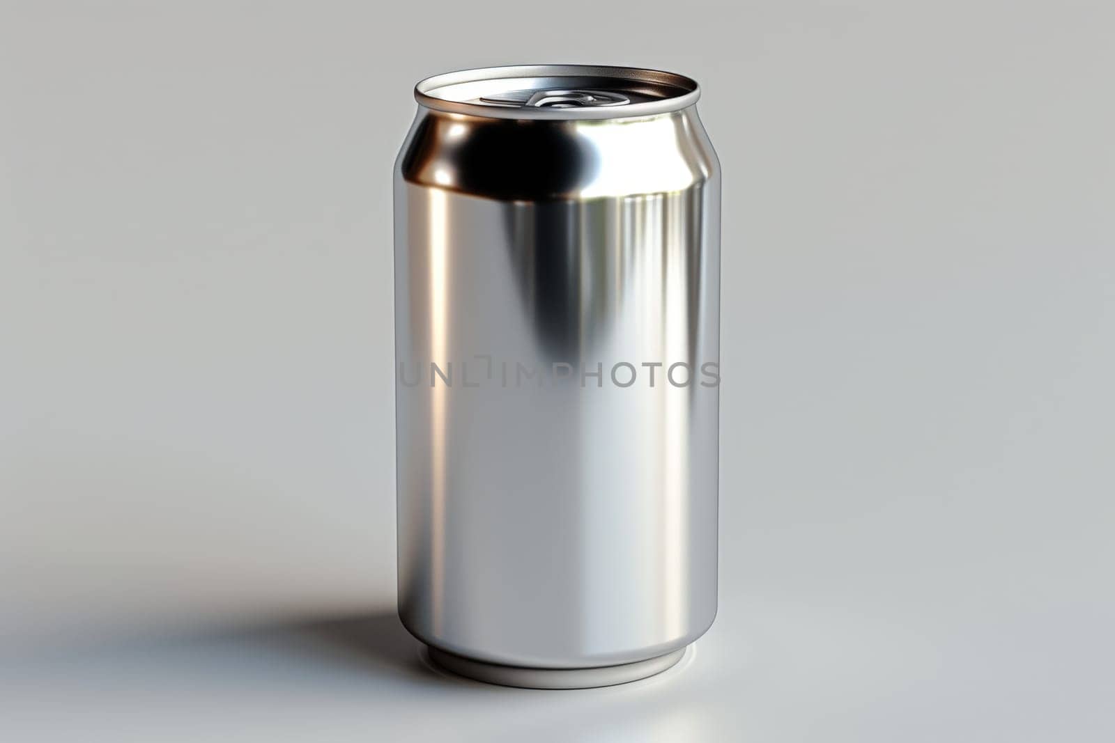 aluminum can mockup on white backgroud. Generative AI.