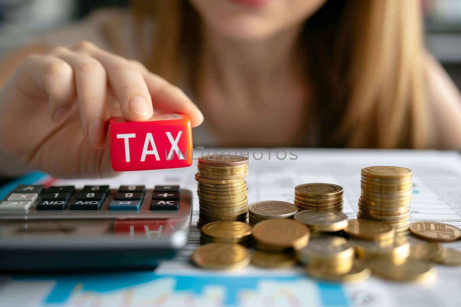 Government taxes and calculation tax return concept . generative ai.