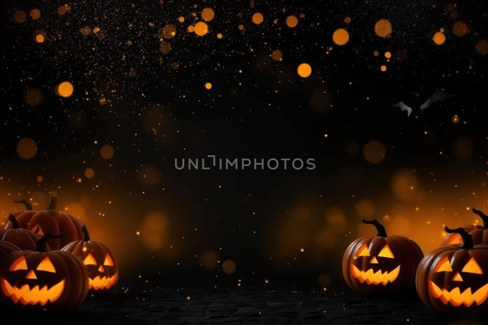 Halloween glitter glow Bokeh Light Background.