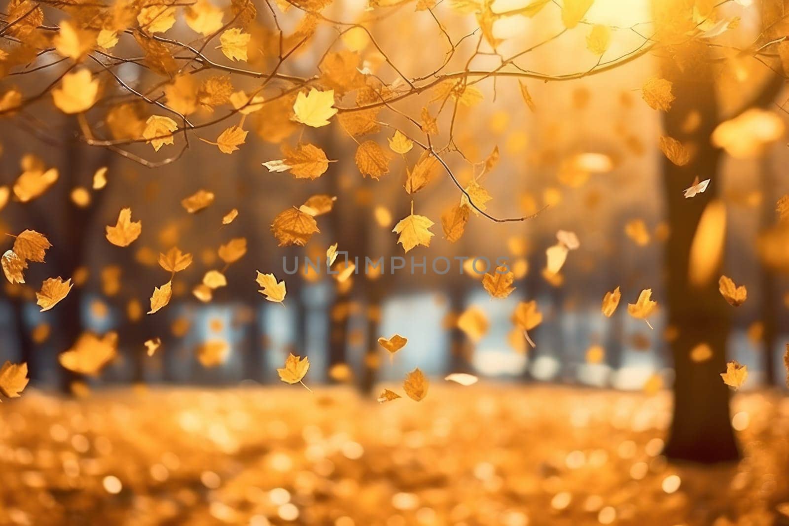 Beautiful autumn season leaf sunlight.