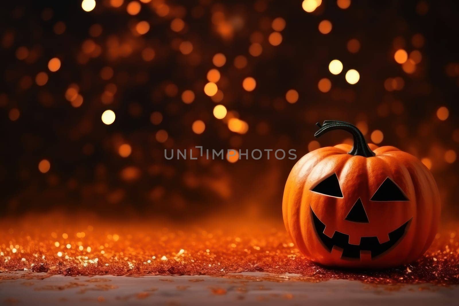 Halloween glitter glow Bokeh Light Background.