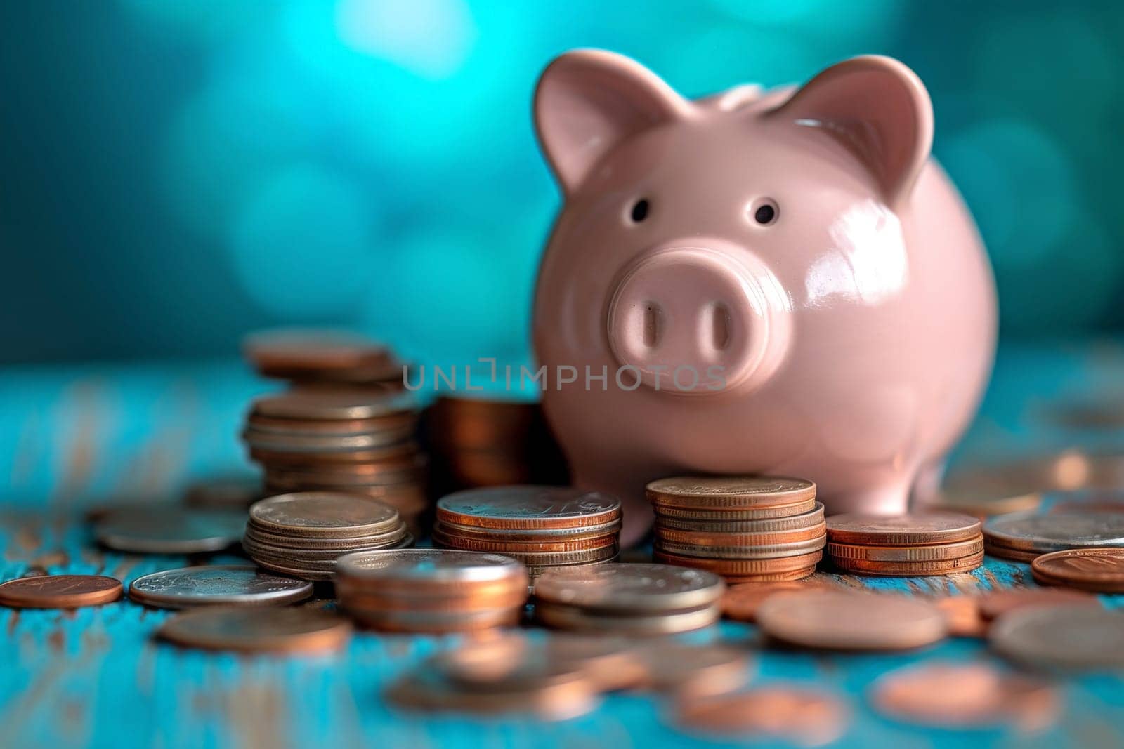 piggy bank money coins saving, financial investment and budget concept, . generative ai.