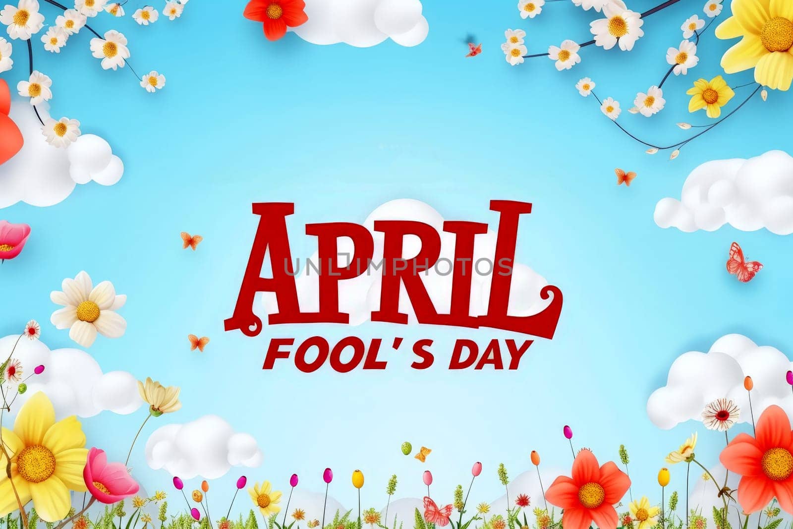 April fool's day in april background .Ai generative.