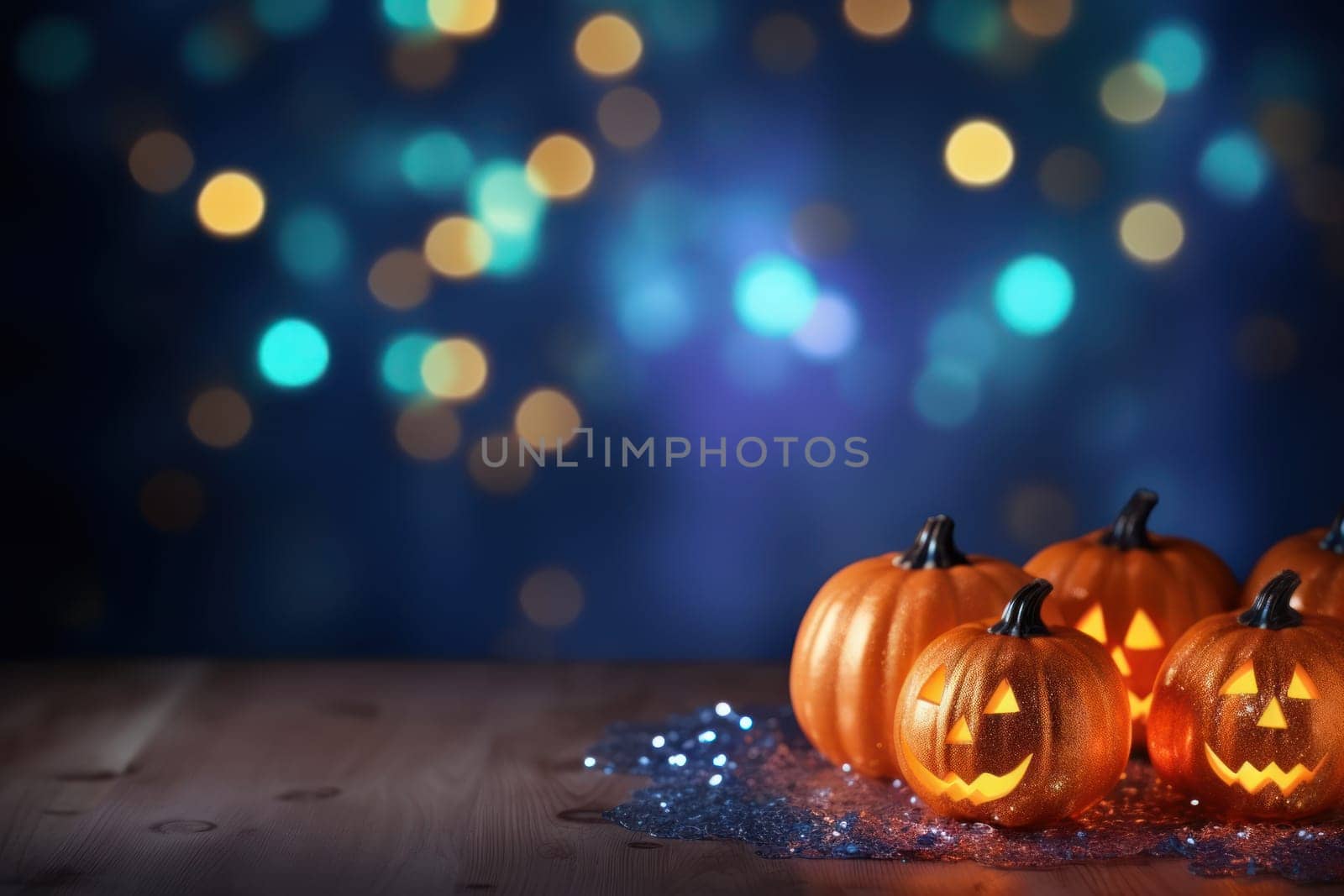 Halloween glitter glow Bokeh Light Background.