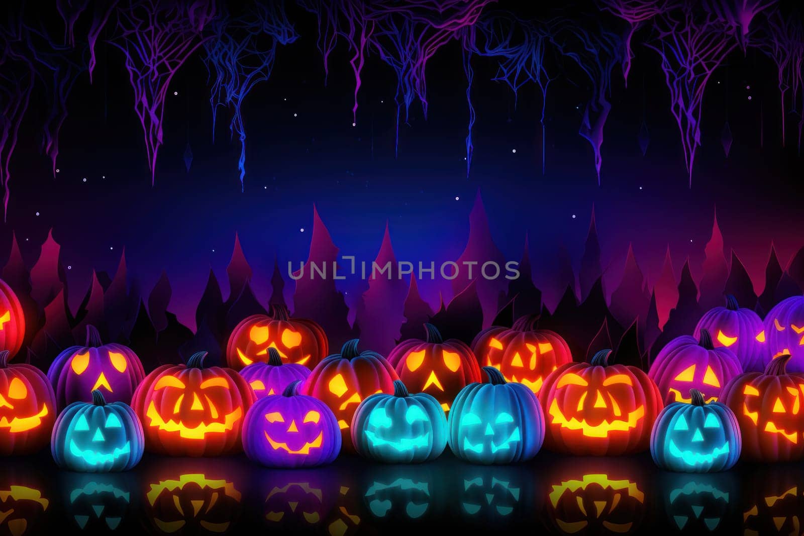 Halloween glitter glow Bokeh Light Background.