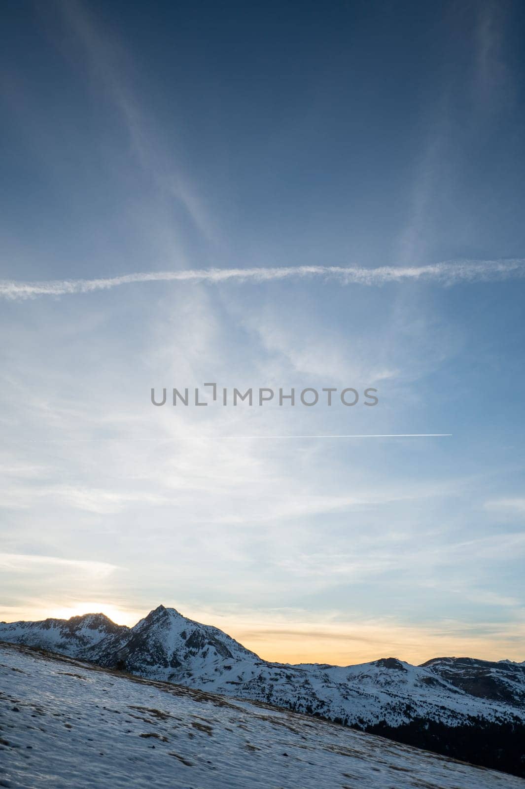 Mountains in the Pyrenees from the Grandvalira ski resort in Andorra by martinscphoto