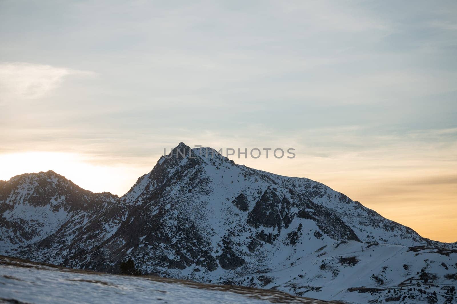 Mountains in the Pyrenees from the Grandvalira ski resort in Andorra by martinscphoto