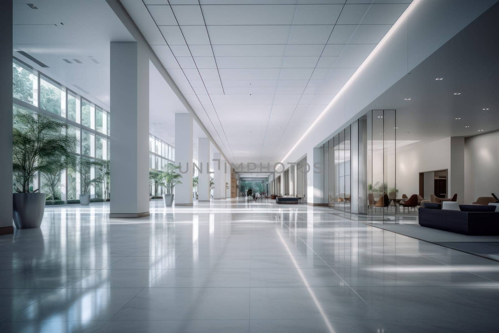 An office building with a huge people flow, fast shutter Business people walking.