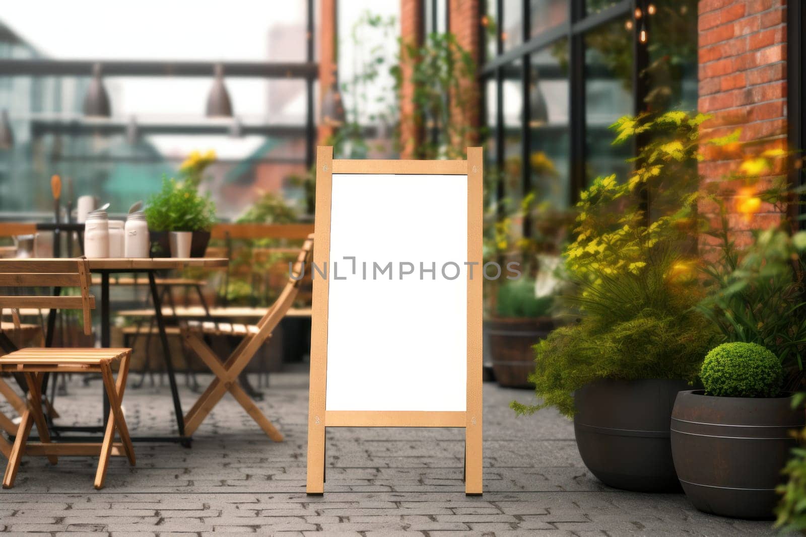 Mockup outdoor wall store shop sign outside restaurant.