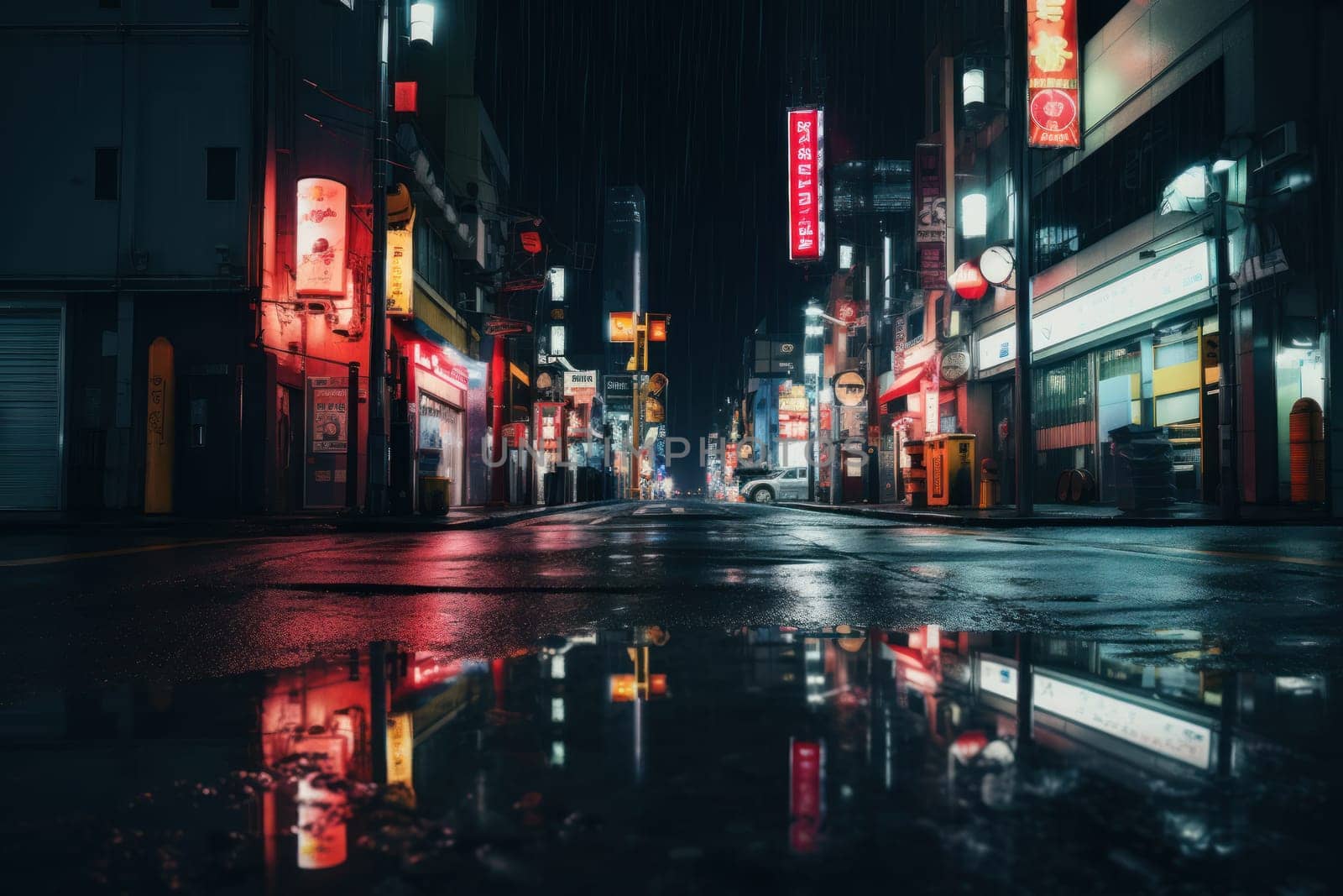 At night street city unsplash Generative AI by nijieimu