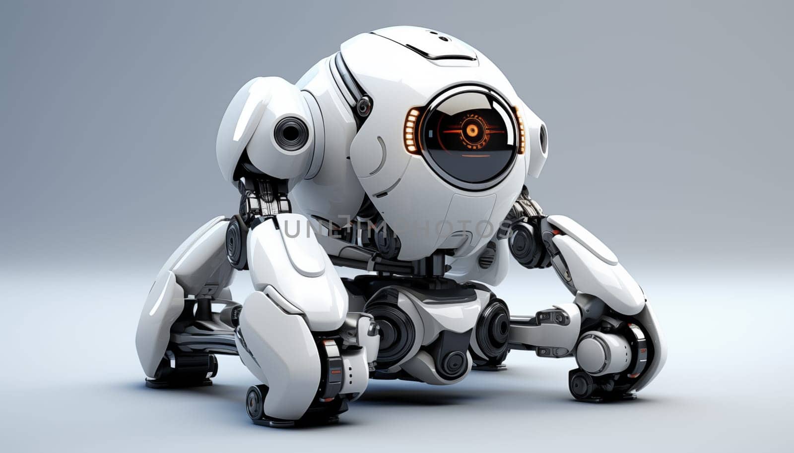 Futuristic robot on a white background by Nadtochiy