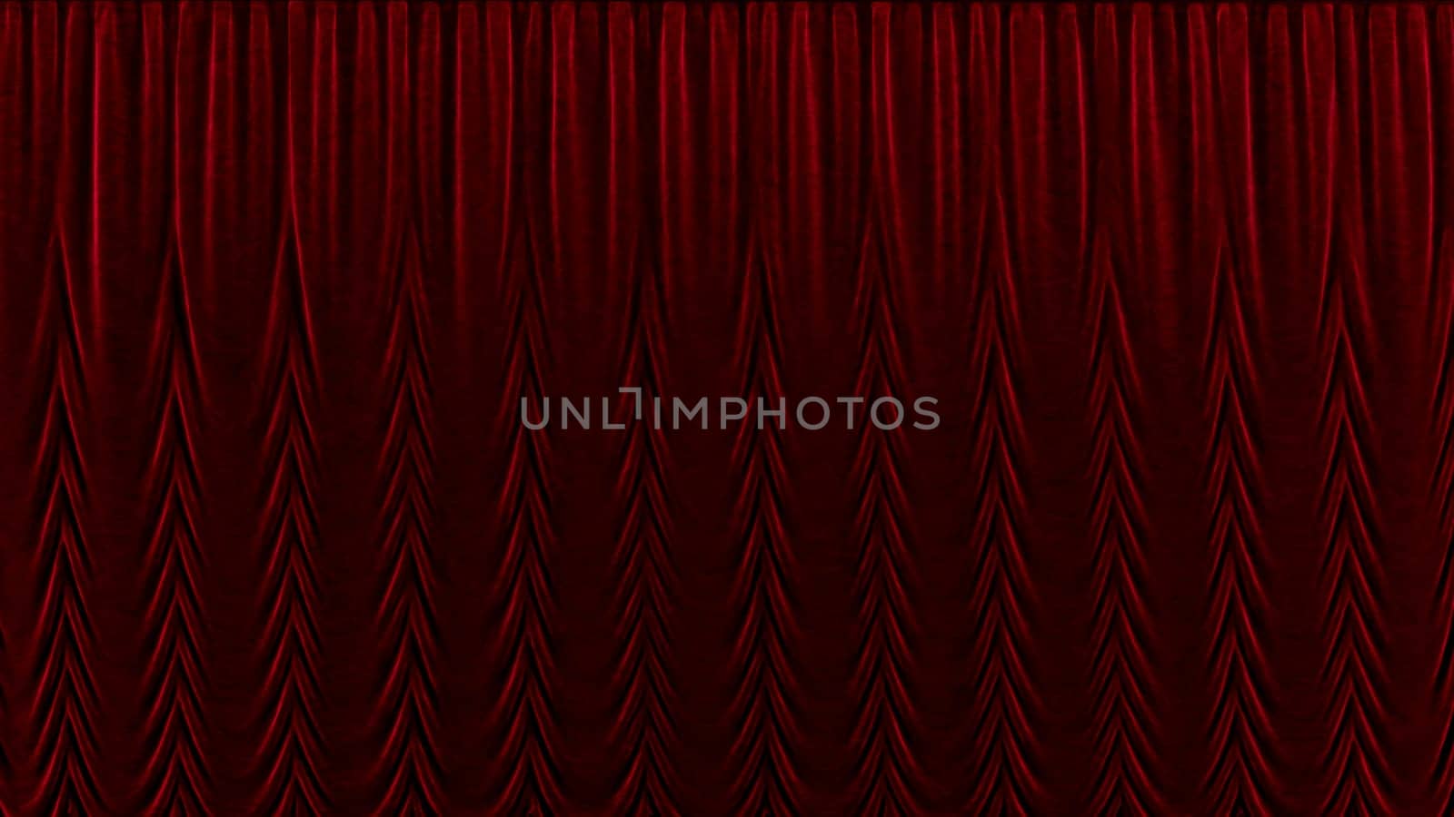 3D rendering of a red theater curtain in 4k