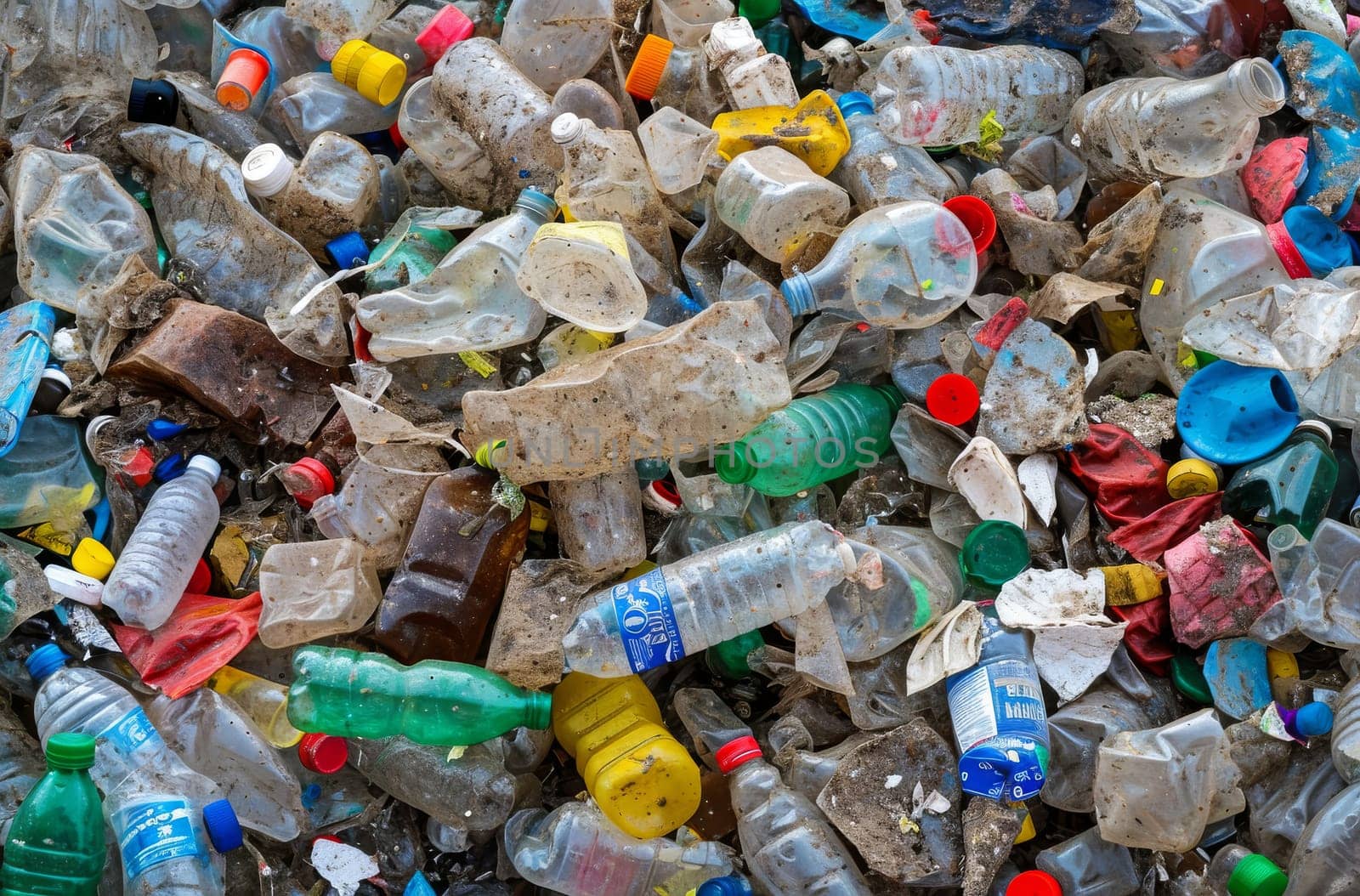 Pile of Plastic Bottles and Trash, Environmental Waste and Pollution by gcm