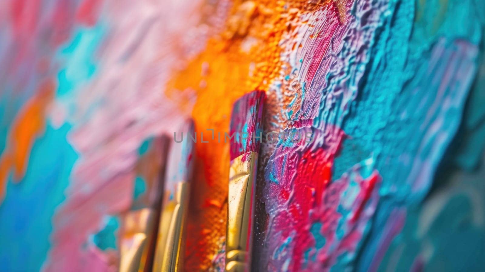 Abstract artistry and brushwork closeup. AI generated. by ChikaArt