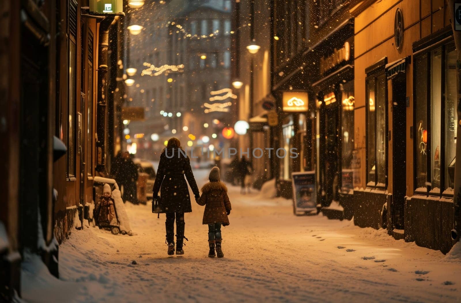 Winter evening stroll city by gcm