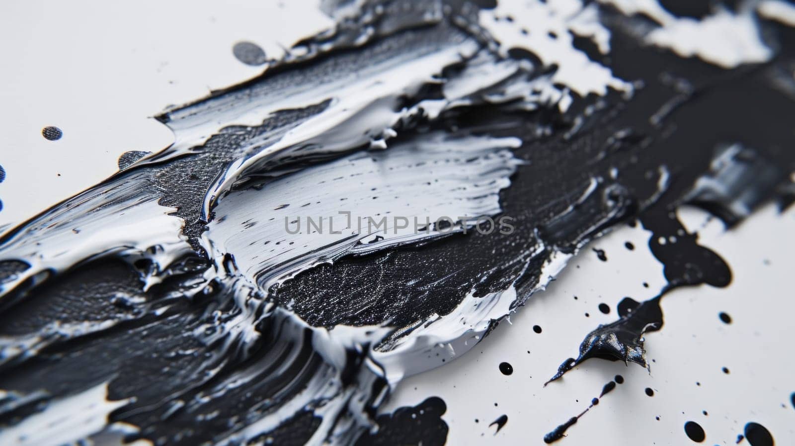 Monochrome acrylic texture with splatter. Created using AI generated technology and image editing software.