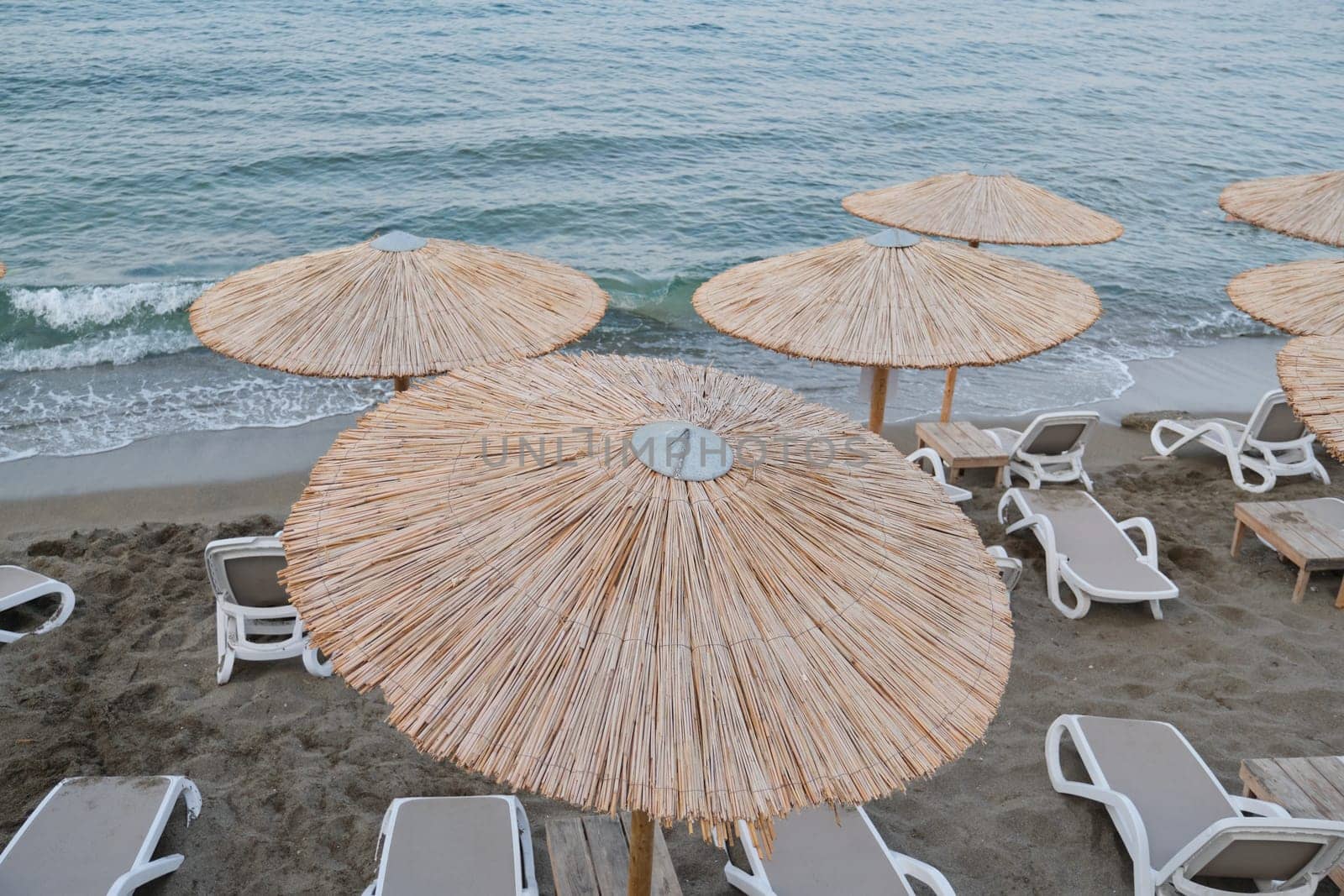 Greece Crete, Heraklion. 12-09-2019. Coast of Greek island Crete, empty sea beach by VH-studio